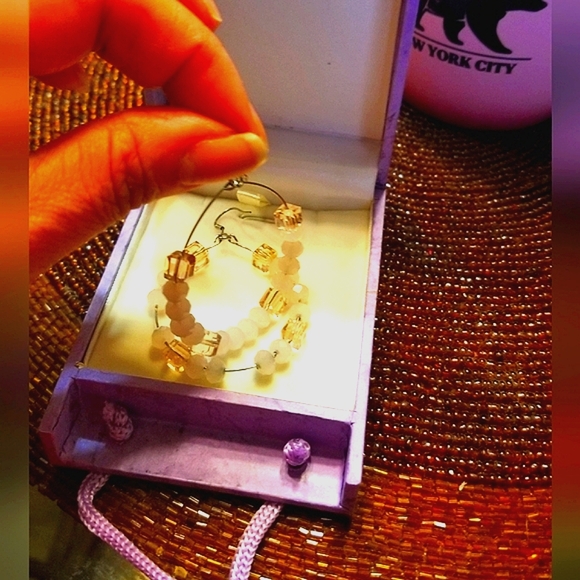 Prom Dance Delight Blush  Swarovski Crystal Hand-made Earring Hoops. Sterling - Picture 4 of 5